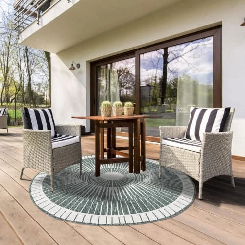 Tapis Extérieur Vert 160x160 Rond – Image 2