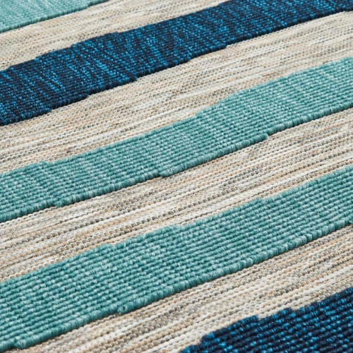 Tapis Petite Taille Extérieur Rayé Bleu Et Gris - 70x140 – Image 2
