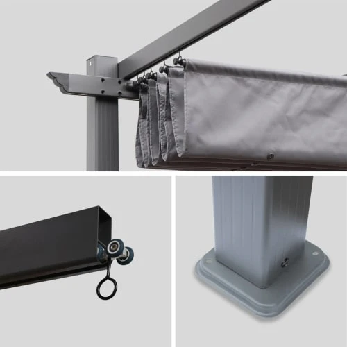 Tente De Jardin, Pergola Aluminium 3x4m Grise – Image 5