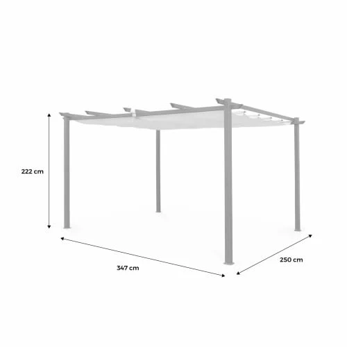 Tente De Jardin, Pergola Aluminium 3x4m Grise – Image 6