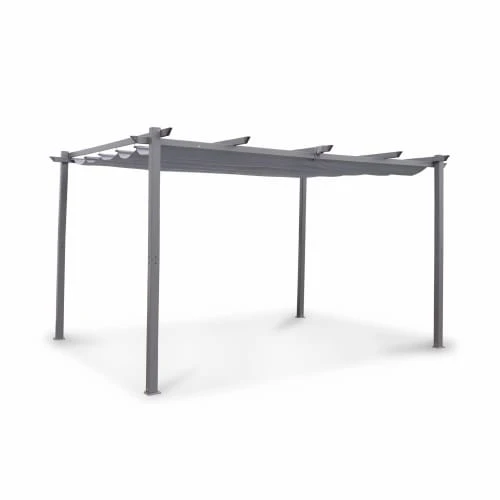 Tente De Jardin, Pergola Aluminium 3x4m Grise