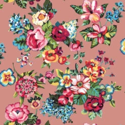 Toile De Chilienne Prête à Poser Imprimé Fleuri Rose