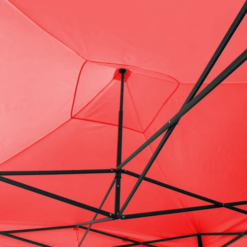 Tonnelle Pliant 3x3 M Avec 4 Poids En Métal Polyester Rouge – Image 4