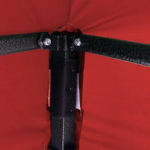 Tonnelle Pliant 3x3 M Avec 4 Poids En Métal Polyester Rouge – Image 5