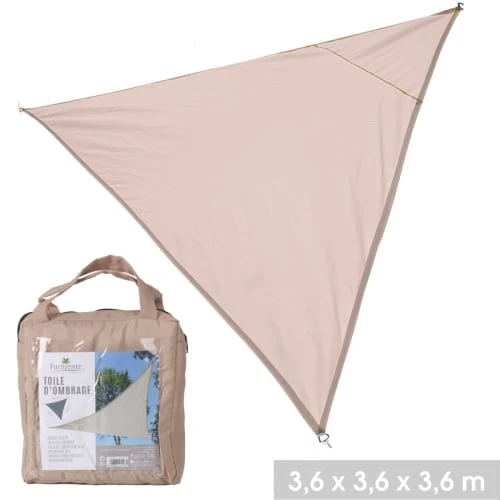 Voile D'ombrage Beige 3,6x3,6x3,6m – Image 3