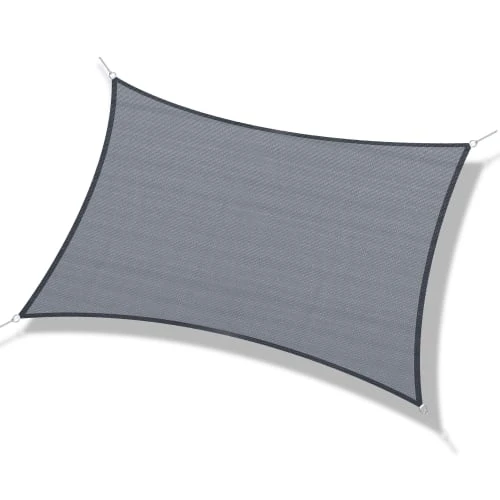 OUTSUNNY Voile D'ombrage Rectangulaire 6L X 4l M Gris